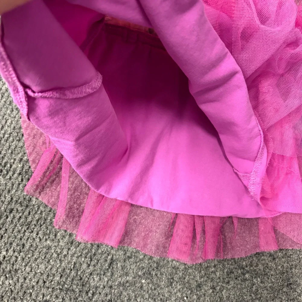 Matilda Jane Girls Floral Tulle Tutu Dress Pink Flutter Sleeve Size 2
